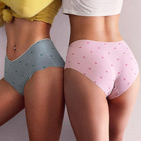 Women Fashion Polka Dots Panties Low Waist High Elastic Comfort Underwear Ladies Ice Silk Soft Briefs Intimates Lingerie