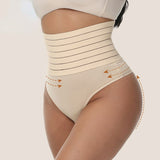 Lalall Women High Waist Shaping Thong Breathable Body Shaper Slimming Tummy Underwear Butt Lifter Seamless Panties Shaperwear