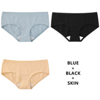 Women Fashion 3PCS/Set Panties Underwear Seamless Plus Size Briefs Low-Rise Soft Panty Underpants Female Lingerie