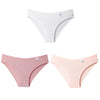 Women Fashion 3PCS/Set Panties Striped Underwear Solid Color Briefs Low-Rise Soft Panty Underpants Female Lingerie