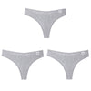 Women Fashion 3Pcs/Lot V Waist Cotton G-String Thong Panties String Underwear Briefs Lingerie Pants Low-Rise Ladies Intimate