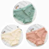 Lalall 3pcs Sexy Lace Panties Women's Cotton Underwear Seamless Cute Bow Briefs Soft Comfort Lingerie Female Sexy Underpants