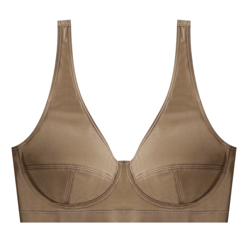 Lalall Bras for Women Underwear Sexy Lingerie Add Pad Bra Open Back Tops Bralette Deep U Brassiere Wireless Comfort Sports Vest