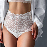 Lalall New Panties Women Lace Underwear Sexy High Waist Briefs Embroidery G String Underpant Solid Transparent Female Lingerie