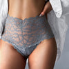 Women Fashion Panties Lace Underwear High Waist Briefs Embroidery G String Underpant Solid Transparent Female Lingerie