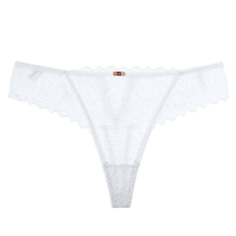 Women Fashion Panties Lace Underwear Low-Waist Briefs Hollow Out G String Underpant Solid Transparent Female Lingerie