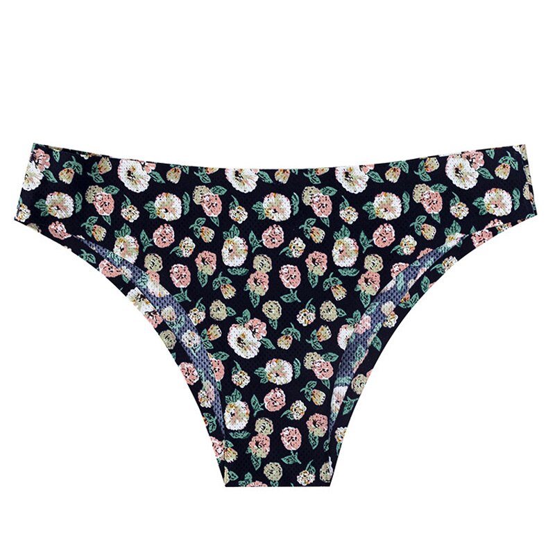 Women Fashion Flowers Lingerie Panties Low-waist Nylon Panties Seamless Breathable Underwear Female G String Intimates