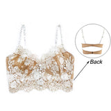 Lalall Sexy Lingerie French Women's underwear Ultra Thin Lace Flower Embroidery Bralette Bra Push up Eyelash Female Underwear