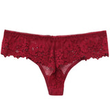 Lalall Sexy Panties Women Lace Low-waist Solid Sexy Briefs Embroidery Thong Transparent Hollow out Underwear Female G String