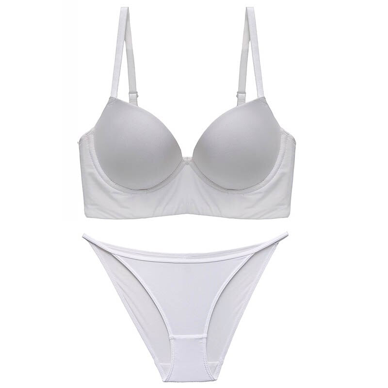 Lalall Sexy Seamless Women Bra Set Push Up Lingerie Low Beautiful Back Underwear Set Multi-wear Method Bra French Bralette Set