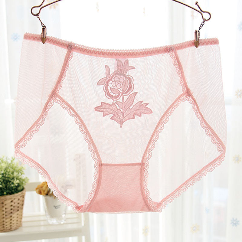 Lalall Sexy Women's Panties Erotic Underwear Temptation Transparent Lingerie Hollow Out Girl Briefs Net Yarn Lace Underpants