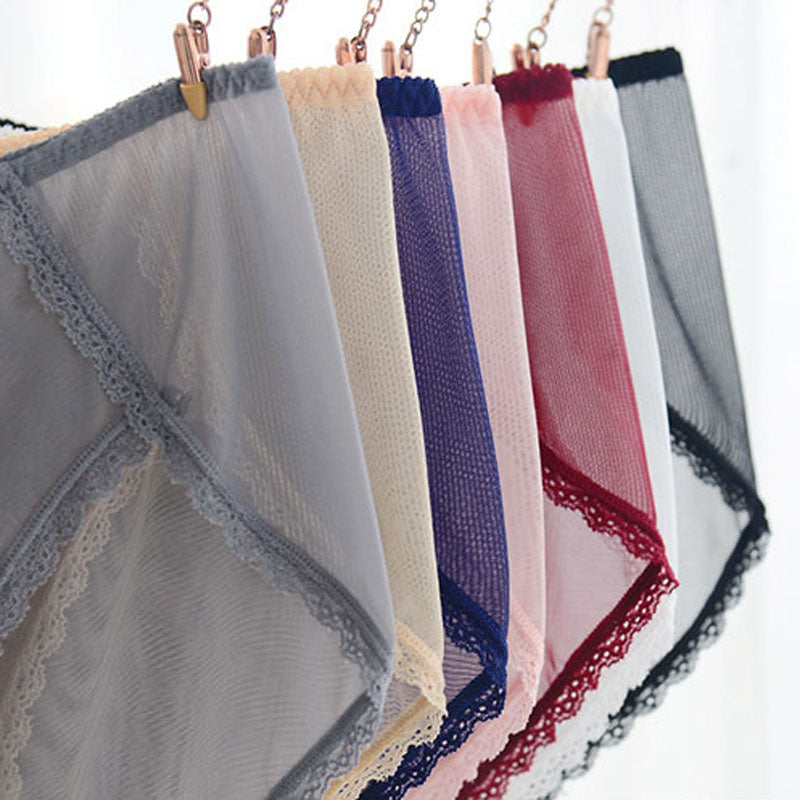 Women Fashion Panties Underwear Temptation Transparent Lingerie Hollow Out Girl Briefs Net Yarn Lace Underpants