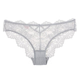 Lalall Women Sexy Lace Embroidery Panties Low-waist Hollow Out Thong Underwear Female G String Lingerie Transparent Intimates