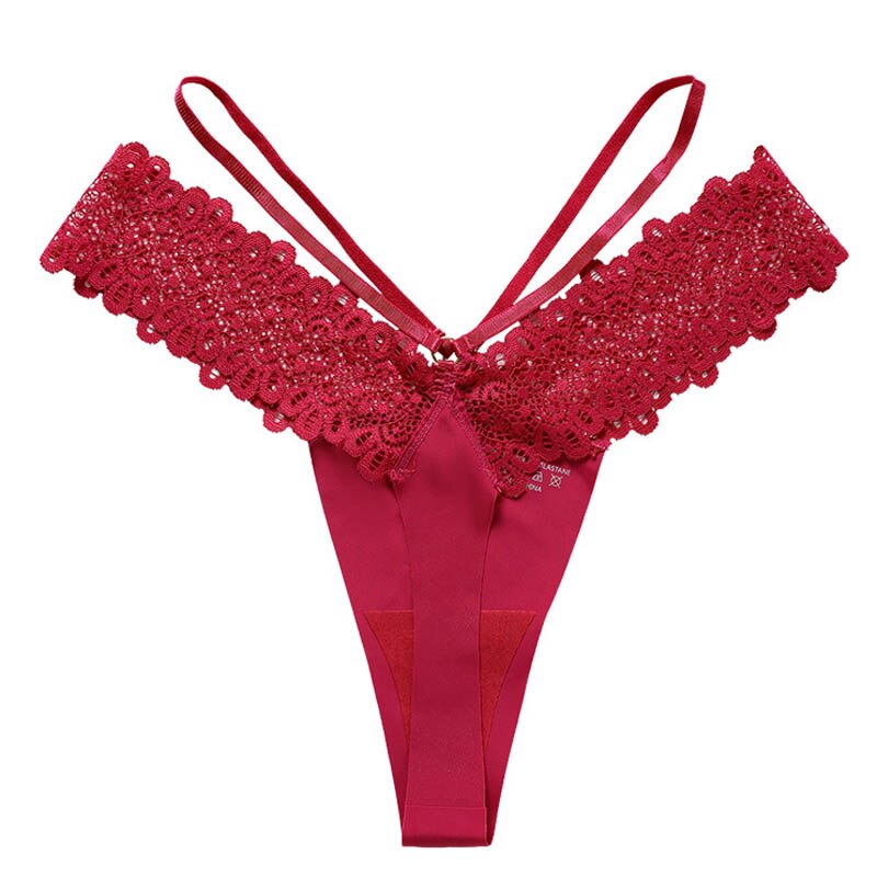 Women Fashion Lingerie G String Lace Panties Femal Low-Waist Cross Bandage Seamless Temptation Underwear Comfort Intimate