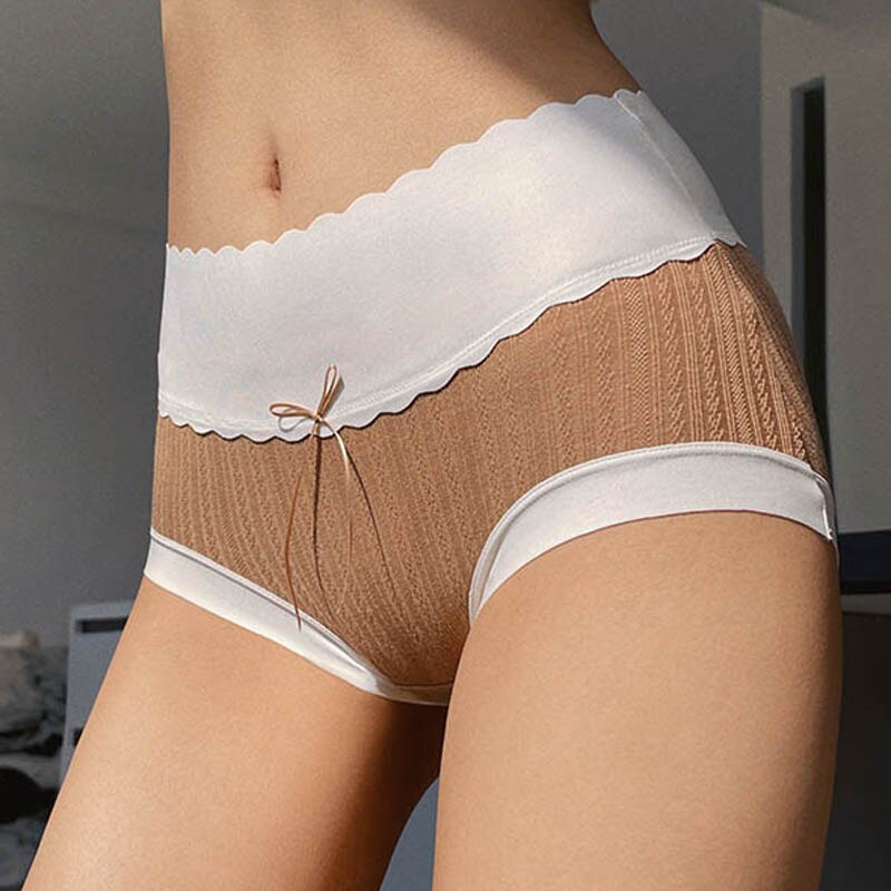 Lalall Women Sexy Seamless Panties High-waist Underwear Briefs Female G String Breathable Lingerie Ice Silk Comfort Intimates