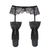 Lalall Plus Size Women's Sexy  Fashion Lace Black/Wine Red Suspender Belt Wedding Garters Belts+ Stockings 2 Pcs/lots