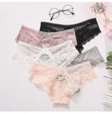 Lalall Sexy Panties Transparent Underwear Women Briefs Hollow Out High Quality Lace Underpants Lingerie G string Intimates M L