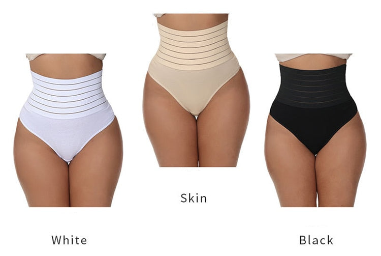 Women Fashion High Waist Shaping Thong Breathable Body Shaper Slimming Tummy Underwear Butt Lifter Seamless Panties Shaperwear