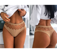 Women Fashion Hollow Out Lingerie Europe Seamless Panties Elasticity Underwear Temptation Middle-waist G String Underpant