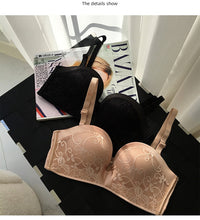 Women Fashion Strapless Bra Romantic Push Up Invisible Bralette Backless Small Breast Lace Brassiere Temptation Lingerie