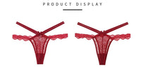 Women Fashion Lace Panties Transparent Bow Low-Waist Underpant  Hollow Out Thong