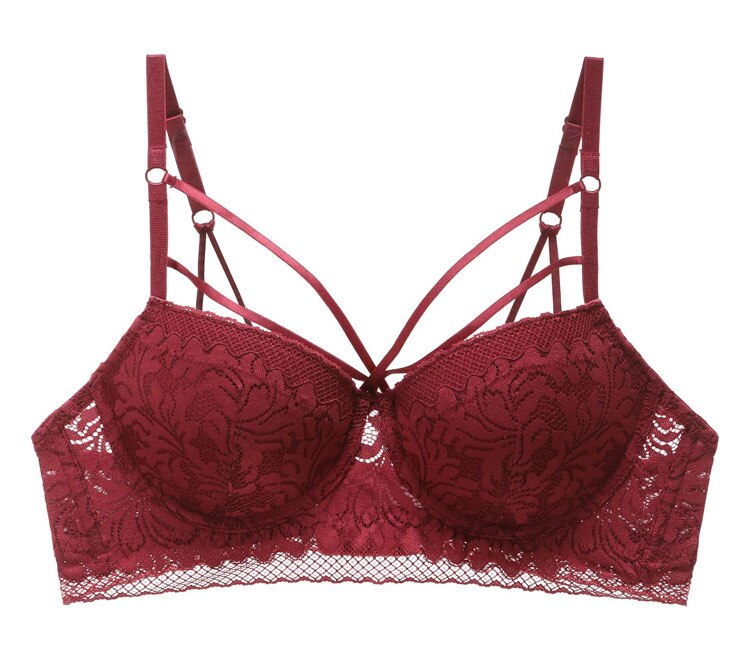 Lalall New Bandage Lingerie Push Up Bra Set Sexy Embroidery Lace Underwear Set Beauty Back Bra Panties Sets for Women Underwear