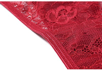 Women Fashion Lace Panties Transparent Bow Low-Waist Underpant  Hollow Out Thong