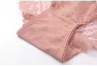 Women Fashion Classic Bandage Bra Set Lingerie Push Up Transparent Brassiere Lace Underwear Set Temptation Panties