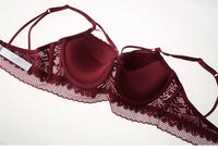 Women Fashion Bandage Lingerie Push Up Bra Set Embroidery Lace Underwear Set Beauty Back Bra Panties Sets