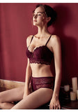 Lalall New Top Sexy Underwear Set Push-up Bra and Panty Sets Hollow Brassiere Gather Sexy Bra Embroidery Lace Lingerie Set