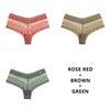Women Fashion 3PCS/Set Panties Lace Low-waist Briefs Female Breathable Embroidery Underwear G String Underpant Lingerie