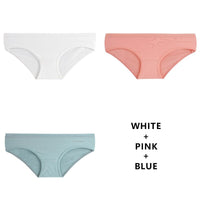 Women Fashion 3Pcs/Lot Panties Cotton Underwear Solid Briefs Girls Low-waist Lingerie G String Soft Breathable Intimates