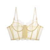 Lalall Sexy Bra Women Embroidery Bralette Push Up Transparent Ultra-thin Underwear Female Sexy Lace Lingerie Tops