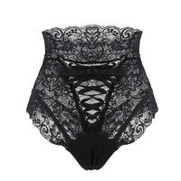 Women Fashion Panties High Waist Lace Thongs and Strings Underwear Ladies Hollow Out Underpants Intimates Lingerie