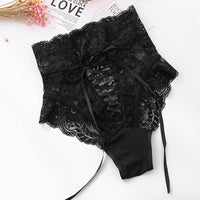 Women Fashion Panties High Waist Lace Thongs and Strings Underwear Ladies Hollow Out Underpants Intimates Lingerie