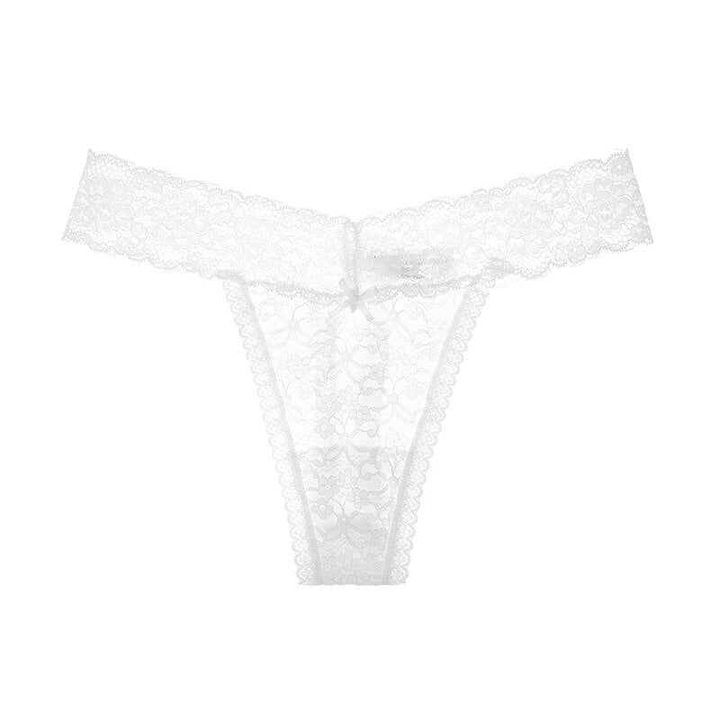 Women Fashion Lingerie G String Lace Underwear Femal T-Back Thong Sheer Panties Transparent Knickers