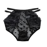 Women Fashion Hollow Out Lace Lingerie Seamless Panties Transparent Underwear Temptation Hight-Waist G String Love Briefs