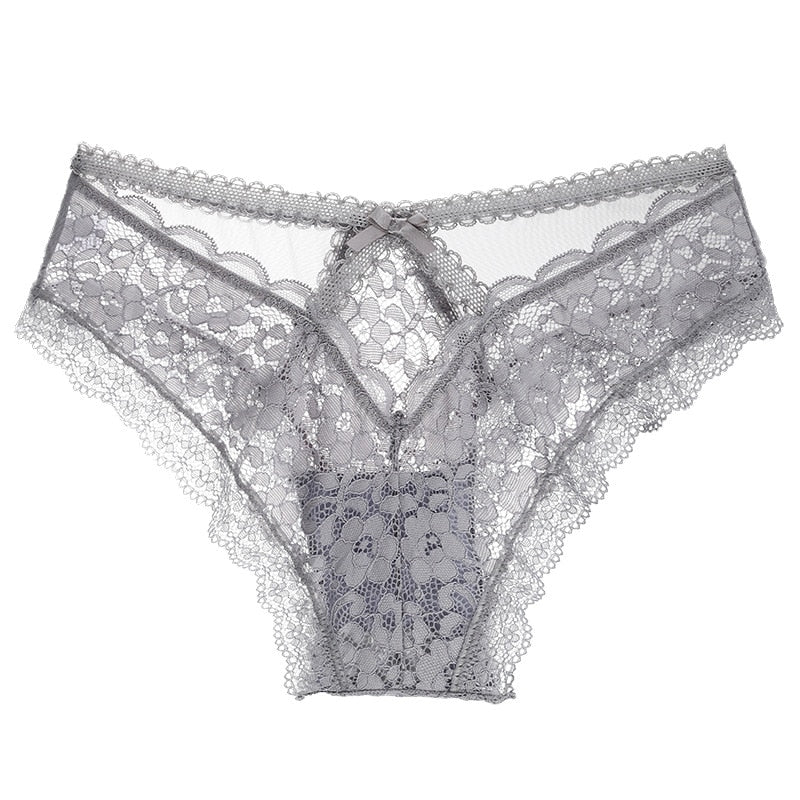 Women Fashion Panties Transparent Underwear Briefs Hollow Lace Underpants Lingerie G String Intimates