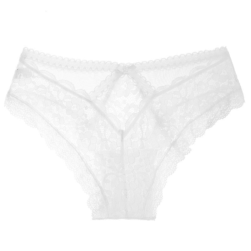 Lalall Sexy Panties Transparent Underwear Women Briefs Hollow Out High Quality Lace Underpants Lingerie G string Intimates M L