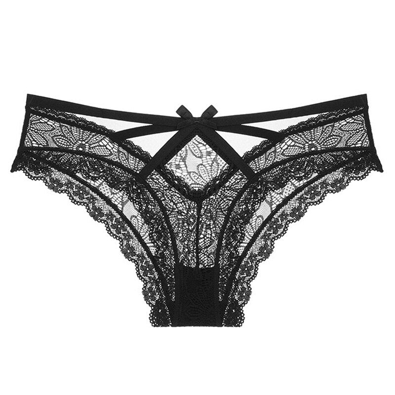 Women Fashion Transparent Panties Lace Low-Waist Thong Hollow Out Underwear Female Seamless Intimates G-String Lingerie
