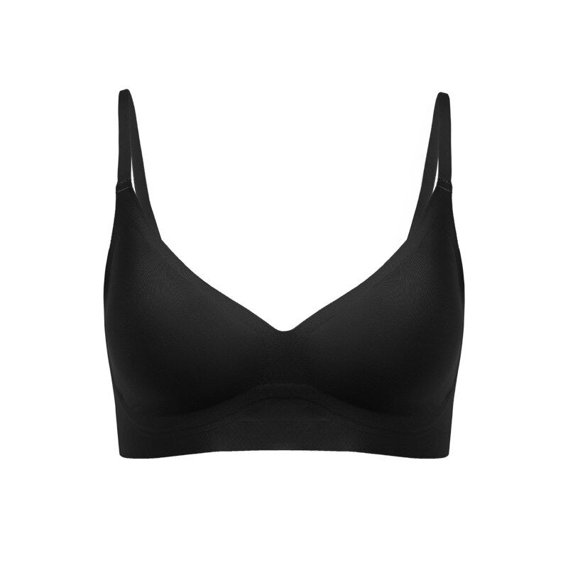 Lalall Sexy Ultra thin Bra Wireless Ventilation Underwear Women Push Up Padded Brassiere Lingerie Comfortable Ice-cream Bralette