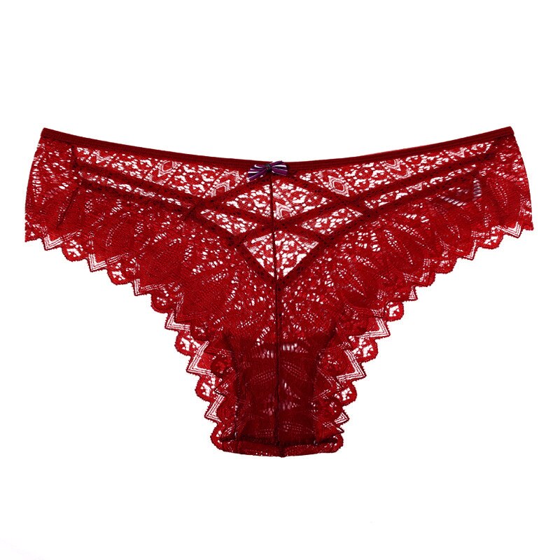 Lalall Temptation Panties Women Lace Underwear Sexy Low-Waist Thong Hollow Out G String Briefs Solid Comfortable Female Lingerie