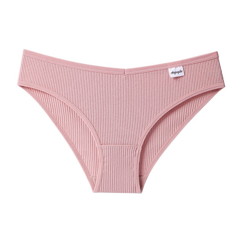 Women Fashion Panties Striped Low-Rise Underwear Breathable Briefs Female G String Soft Lingerie Intimates