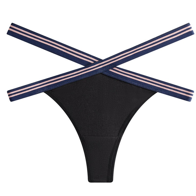 Women Fashion Cross Belt Panties Low-Waist G String Thong Underwear Female Hollow Out Breathable Temptation Lingerie