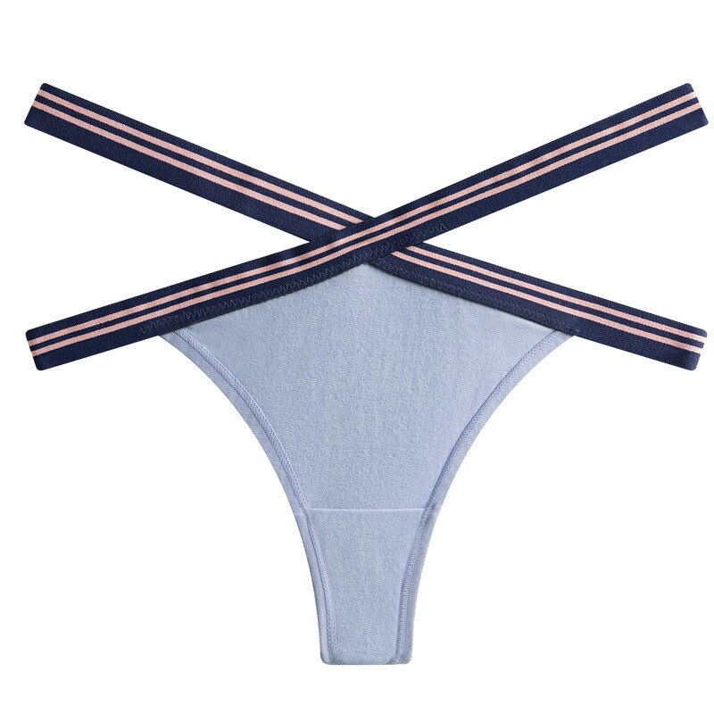 Women Fashion Cross Belt Panties Low-Waist G String Thong Underwear Female Hollow Out Breathable Temptation Lingerie