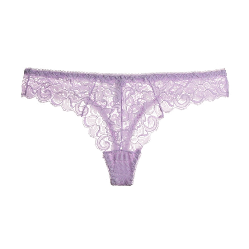 Women Fashion G String Lace Panties Low-Waist Underwear Femal T-Back Thong Transparent Knickers