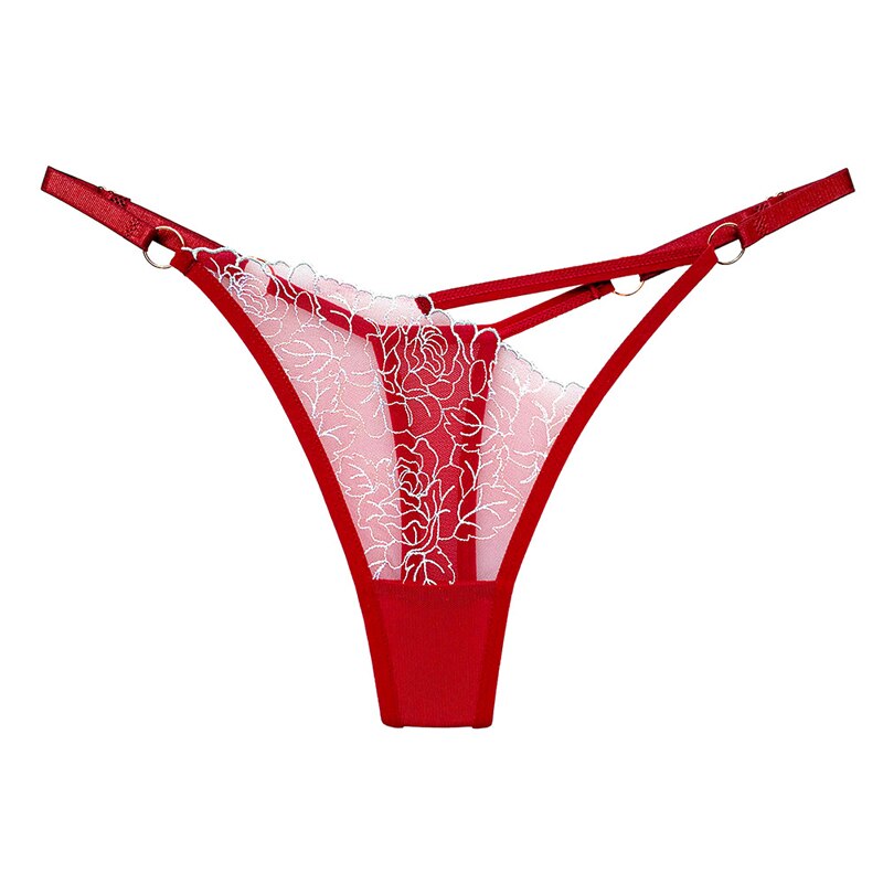 Women Fashion Hollow Out Panties Low-Waist G String Thong Underwear Female Temptation Embroidery Lingerie Ultra Thin Intimat