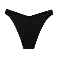 Women Fashion Ice Silk Panties Low-Rise Elasticity Lingerie Female G String Underwear 2-Row Buckle Sports Thong Intimates