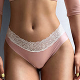 Lalall Women Sexy Ice Silk Panties Low-Rise Temptation Lace Lingerie Female G String No Trace Underwear Breathable Intimates