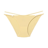 Lalall Women Sexy Ice Silk Panties Low-waist Bow Brief Underwear Female G String Comfortable Lingerie Transparent Intimates